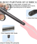6.5 Inch Lube Shooter With Air Proof Silicone Cap Reusable Lube Tube Applicator 10ml Precise Scale For Anal And Vaginal Lubricant Syringe Ideal For Women Men Couples Eco Safe ABS Includes Storage Bag Black shown with 1.4mm exit hole detail