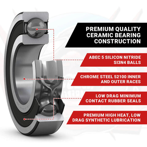 Mercedes CLK GTR TL 01 Ceramic Rubber Sealed Bearing Kit Upgrade For RC Cars cross-section view showing components