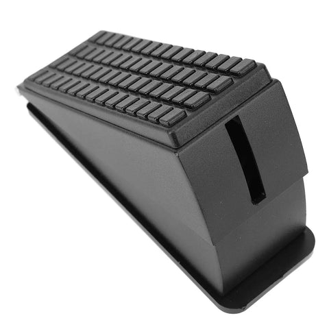 Heavy Duty Spring Door Stopper No Bend Foot Activated Windproof Metal Block For 20 To 60 Mm Door Gaps Matte Black Stainless Steel Closeup