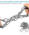 Hand showing Two Pack Stainless Steel Gate Chain Lock For Outdoor Fences With Carabiner 24 Inch 5/32 Inch Links For Livestock Gate