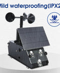 Awesome IoT Weather Station Kit For Indoor Outdoor Use With 8 Sensors And Solar Panel, ESP32 Compatible Arduino IDE Ready STEM Electronics Coding Kit For Teens And Adults. Mild waterproofing IPX2, solar panel and anemometer sensor unit.