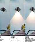 Sthalaxis 3PCS Motion Sensor Wall Lights - Battery Operated LED Wall Sconce Magnetic Wireless Wall Sconces Suitable for Staircases, Hallways, Bedrooms, and Bar Counters (Cold Light) displayed in three settings on the wall.