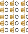 Brass Hose Bib Backflow Preventer Vacuum Breaker Outdoor Faucet 3/4 Inch FHT To 3/4 Inch MHT Connection Garden Hose Bib Siphon Prevention No Frills Frost Resistant Outdoor Tap 15 Pack, side view.
