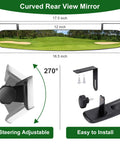 Curved rear view mirror set, 17.5 inch length, adjustable for golf carts, offers HD reflections, part of Dead Simple Golf Cart Side And Rear View Mirror Set Offering Badass HD Reflections No Drill Bracket Mount Universal Fitment For Ezgo Club Car Yamaha Boosts Night Vision And Keeps Things Super Chill.