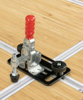 Heavy Duty 48 Inch Aluminum T Track Set For Woodworking with fixture on wooden bench