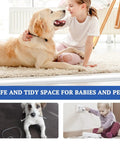 Child and dog in living room with 118 Inch Wall Cord Hider With Self Adhesive Silicone Cable Covers