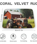 Thick Soft Absorbent Farm Tractor Bath Rug Mat With Non Slip Backing Ultra Absorbent Coral Fleece Machine Washable Bathroom Rugs
