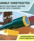 Pirate Themed Swing Set Telescope Replacement For Outdoor Play, durable 14-inch plastic telescope with 360° rotation shown
