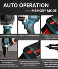 Smooth Riding Heavy Duty Cordless Electric Rivet Nut Gun With 5.2ah Battery Pack And Built In Light For M3 Through M12 Steel Insert Installation Kits operation guide