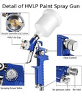 Detail of Pro Level Pneumatic Paint Spray Gun With One Millimeter Nozzle showing flow control and air inlet features.