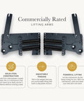 Kickass DIY Murphy Bed Kit Equipped With Heavy Duty Spring Lift Hardware Built From Commercial Grade Steel For Queen Full Or Twin Bedroom Storage Solutions lifting arms mechanism with adjustable tension and solid steel construction.