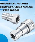 Beefy Quick Disconnect Vacuum Fitting For Composite Bagging High Temperature Up To Five Hundred Degrees Fahrenheit Stainless Steel Coupler One Quarter Inch Quick Connect Industrial Pro Grade For High Heat Vacuum Bagging, 1/4 in threaded stainless steel fitting