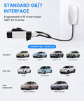 No Sweat Charging Adapter Converts Nacs To Gbt Port For All Electric Vehicles Pumping Out 32 Amps At 250 Volts Ac showing GB/T interface and compatible EVs.