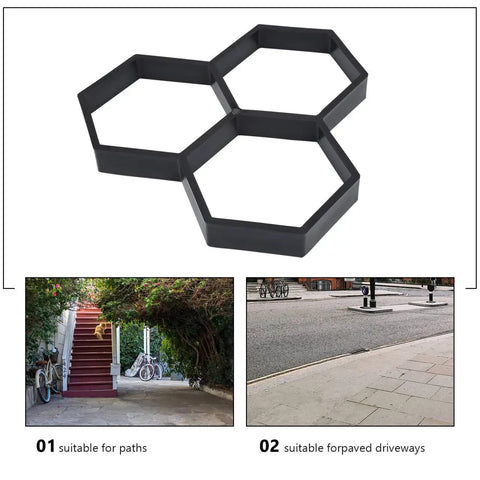 Hexagonal Concrete Molds For Pavers And Stepping Stones Reusable Flexible Walkway Molds For Patio Garden And Lawn 13.65 By 13.65 Inch