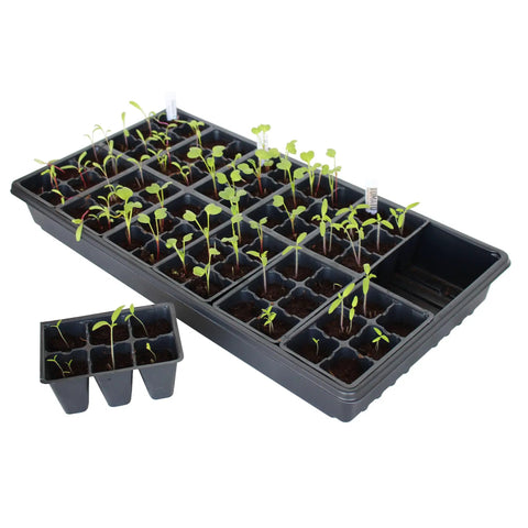Black Plastic Garden Tray Inserts With 72 Planting Cells Per Sheet, 10 Sheets, 2x3 Grid, Nested 12 Sections, Drain Holes, Ideal For Nursery, Greenhouse, Seed Starting, And Veggie Gardening