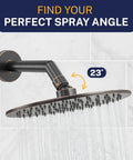 Solid Metal 8 Inch Rainfall Shower Head With High Flow Pressure Boost Oil Rubbed Bronze Finish Two Point Five GPM Built To Last
