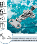 316 Stainless Steel Boat No-Rattle Locking Latch, Hold-Down Clamp For Marine Hatch Hardware, rust-resistant and durable