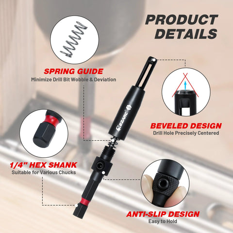 EZARC 14-piece self-centering drill bit set with 1/4 in hex shank and storage box