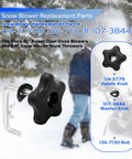 Replacement Snow Blower Handle Knob And Lock Bolt Screw Kit For 21 Inch Power Clear And 24 Inch SnowMaster Models Includes 114-3779 136-7130 107-3844 No Fuss Easy Install Built To Last Fits Mowers And Snow Blowers displayed with snow background