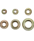 Heavy Duty Flat Head Rivet Nut Inserts Assortment 150 Pieces M3 M5 M6 Carbon Steel for Sheet Metal with 5 sizes shown