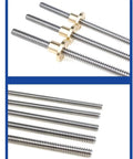 Lead Screw T30x6 With Brass Nut 30mm Stainless Steel Threaded Rod 6mm Pitch Trapezoidal Screw for 3D Printers and CNC Machines