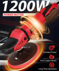 Heavy Duty Car Buffer Polisher With 6 Speed Settings From 1000 To 3500 RPM 1200W Rotary Waxer Kit in action