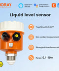 Smart WiFi Radar Level Sensor for Water and Oil Tanks, Remote Tuya Smart Life App Monitoring, IP65 Waterproof orange device