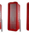 3 Pack Red Surface Mount Fire Extinguisher Cabinet with Breaker Bar for 5 lb Extinguisher Lock Box in high impact polymer