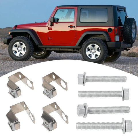 All In One Manifold Bolts And U Nuts Kit For Dodge Ram 1500 2500 3500 Durango Jeep Grand Cherokee Cherokee Wrangler 2004 To 2024 Replacement Includes Four Bolts And Four U Nuts, shown with bolts and U nuts