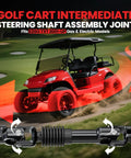 Golf Cart Intermediate Steering Shaft Assembly Joint For EZGO TXT 2001 Up Steering Yoke OEM 70580 G01 Replacement Durable EZGO Steering Linkage For Electric And Gas Models Easy Install Fits ST 480 And Other EZGO TXT, black metal joint with universal ends