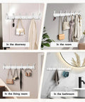 Two Pack Wall Mount Coat Rack With Twelve Hooks, 17.3 Inch Aluminum Coat Hanger, Towel And Hat Rack in various rooms