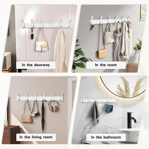 Two Pack Wall Mount Coat Rack With Twelve Hooks, 17.3 Inch Aluminum Coat Hanger, Towel And Hat Rack in various rooms