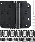 Matte Black Mortise Steel Spring Hinges Set For Self Closing Doors Soft Close 4 Pack 8 Holes One And Three Quarter Inch Thick Adjustable Tension Heavy Duty Door Hardware For Wooden Standard Screen Closet Basement Bathroom
