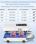 Commercial Heat Sealer For Bags And Films With Digital Temperature Control And Adjustable Speed Continuous Band Sealer in use