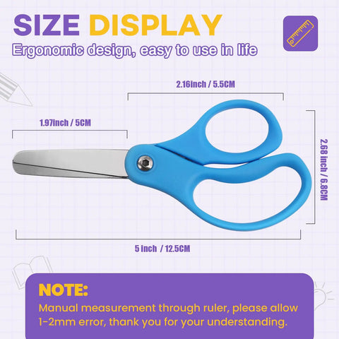 36 Pack Kid Scissors For School And Home, 5 Inch Safety Blunt Tip Scissors With Comfort Grip, Stainless Steel Blades