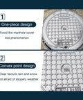 Top view of Heavy Duty Cast Iron Manhole Cover And Lid For Septic Tanks B125 Class 50x60x3 Cm showing one-piece and convex design features