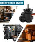 2 Inch Stem Leveling Caster Wheels With Ratchet Handle Height Adjustable Heavy Duty Casters Set Of Four Half Inch And M12 Stem Sizes Retractable Workbench Casters Total Load Up To 2200 Lbs Black installed on furniture and equipment.
