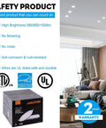 Safety features of 8 Inch LED Recessed Light With Junction Box, 8 Pack Ultra Thin Canless Wafer Downlight, 6000K Daylight, 18W