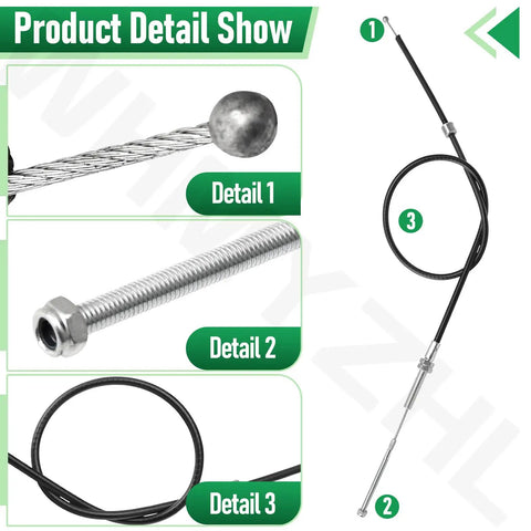 Front Tine Tiller Cable For 20908 And 20970 Models Replacement 3108A 20827 M5 End M8 Mount Kit detailed view