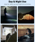 4 images illustrating the use of 5 Pack LED Keychain Flashlights, 12 Lumen Mini Pocket Lights For Outdoor Work Camping And Hiking