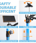 Leikius steel cabinet jacks (2-pack) for cabinet installation; blue telescoping posts with foot pads and locking knob.