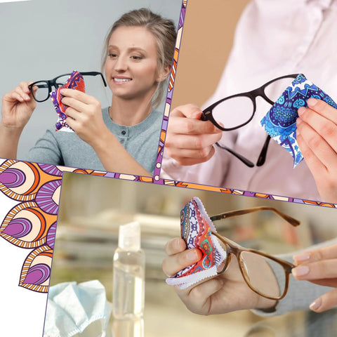Copkim 24-pack mandala microfiber eyeglasses cleaning cloths, 6 x 6 inches, reusable