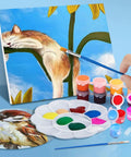 All In One Totally Kid Friendly Washable Art Set With 280 Pcs Acrylic Paints 20 Gouache Watercolor Sets vibrant animal canvas painting