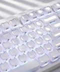 Wireless Mechanical Gaming Keyboard With 95 Percent Layout And Integrated Number Pad In Cream White Glossy Cat Ear Keycaps