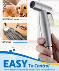 Using Toilet Bidet Sprayer Kit Handheld With Adjustable Jet Spray No Mess Leak Free Design Easy Install 2 Pack Stainless Steel Hose.