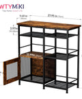 Farmhouse Style Coffee Bar Cabinet Station with Doors Rustic Kitchen Storage Organizer Small Coffee Stand for Home Office