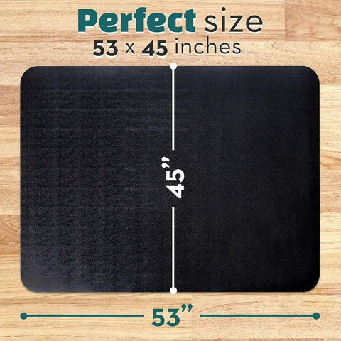 Massive 53x45 Inch Chair Mat for Hardwood and Tile Floors Black Rolling Desk Mat Anti Slip Heavy Duty Floor Protector