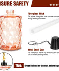 Glass Table Top Torches Four Pack Outdoor Citronella Torches with 12oz Fuel Capacity Refillable Wick and Cap Included