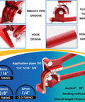Front view of red brake line kit with 25 ft zinc-plated 3/16 in tubing, fittings, bender, flare tool and cutter.