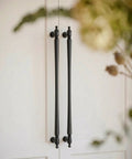 Matte Black Cabinet Pulls 12 5 8 Inch Hole Centers 6 Pack Zinc Alloy Modern Drawer Handles on white cabinet